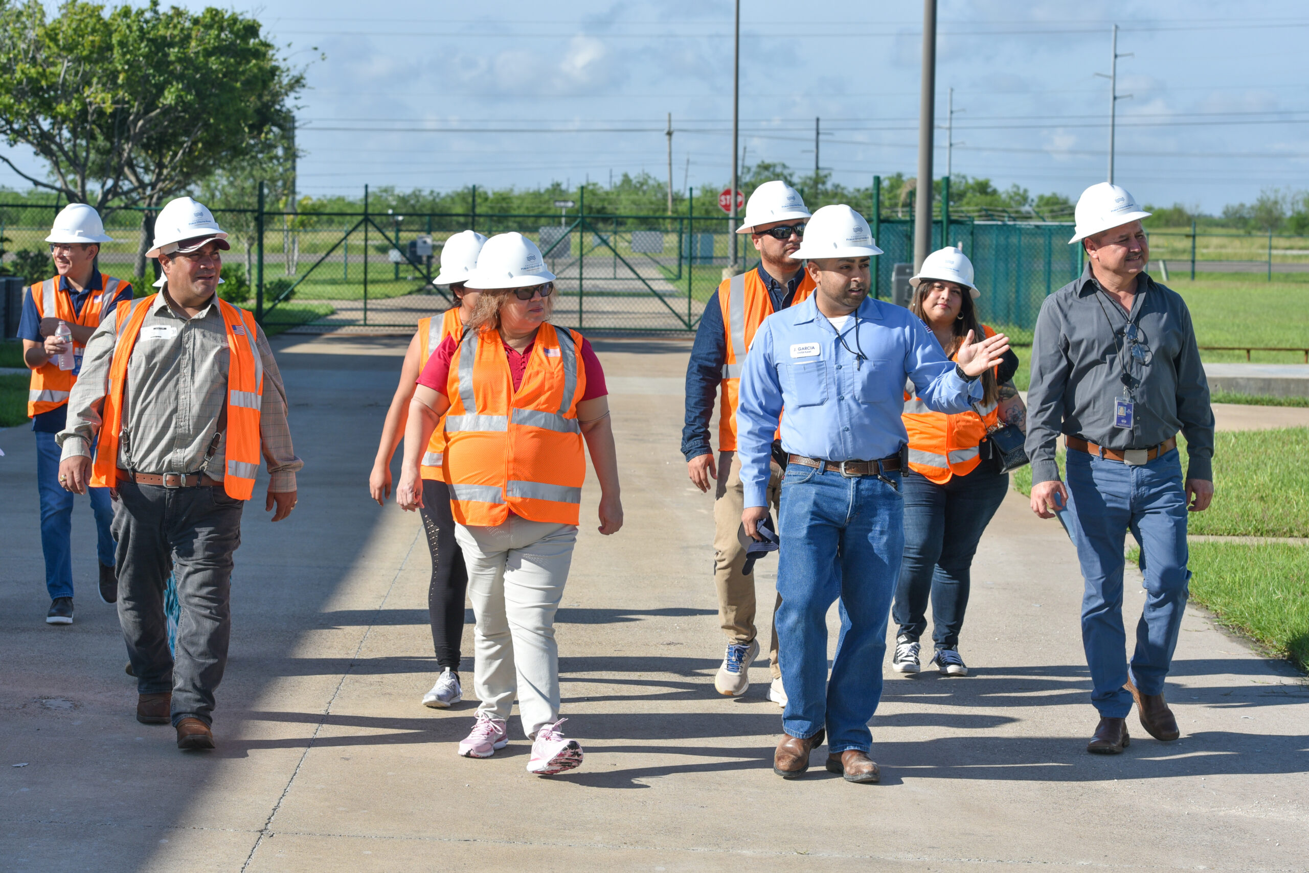 A guided tour group at the SRWA plant